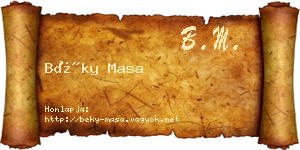 Béky Masa névjegykártya